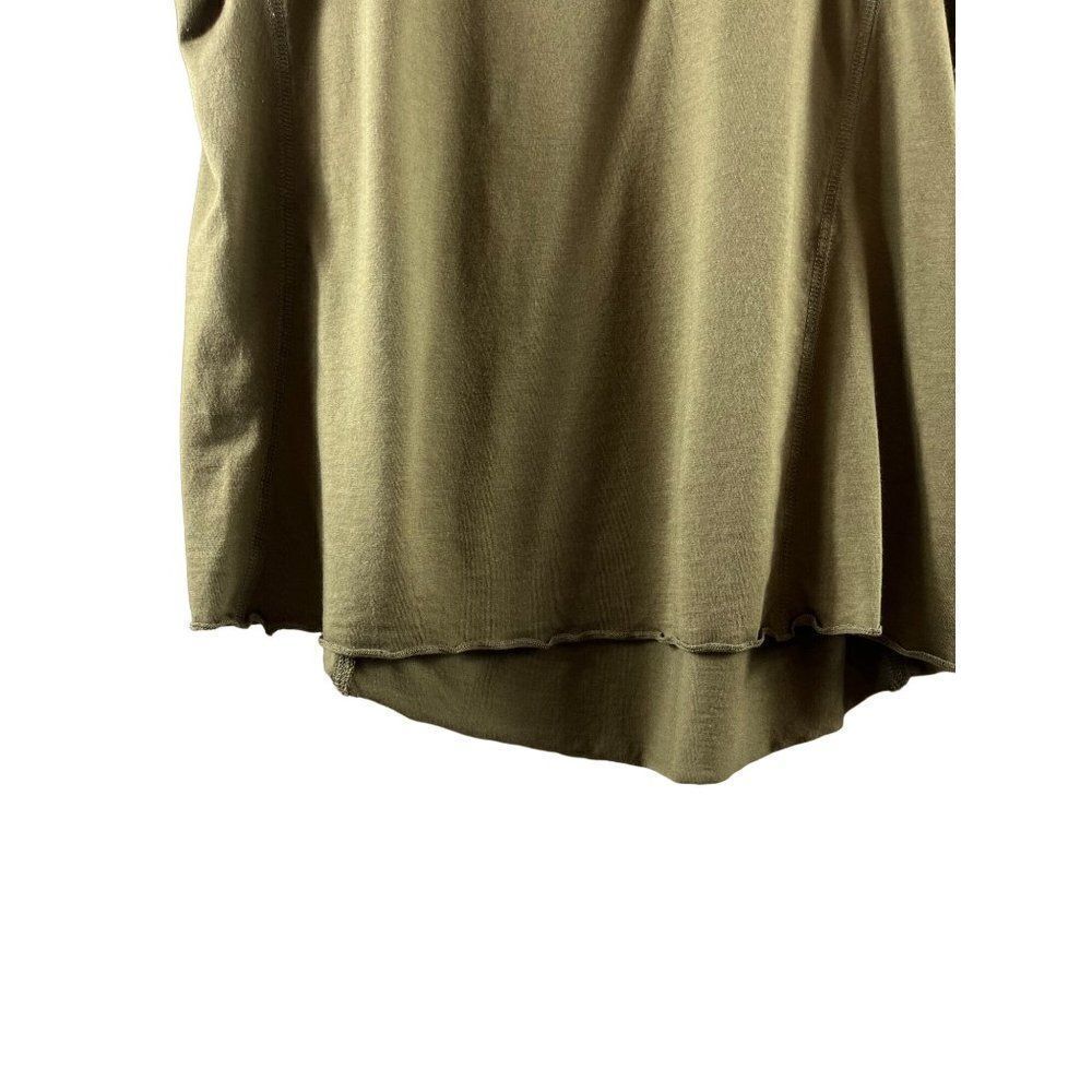 Sundance Side Inset Pocket Long Sleeve Modal Tee Shirt Top Size XS Olive Green - Picture 3 of 6